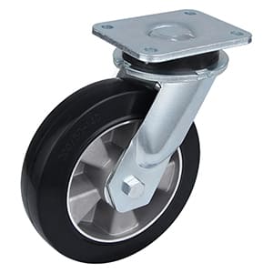 Extra Heavy Duty Black Elastic Rubber Swivel Castors