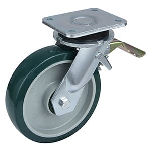 Extra Heavy Duty Injection Polyurethane Tail Brake Castors Taishan Supply