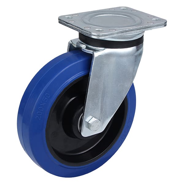 Heavy Duty Elastic Rubber Swivel Plate Castor Wheels from Taishan Manufacturer