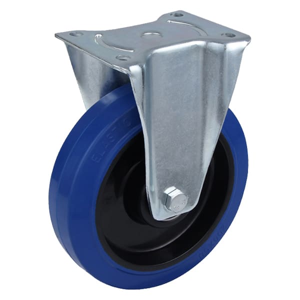 Heavy Duty Elastic Rubber Fixed Castor Wheels