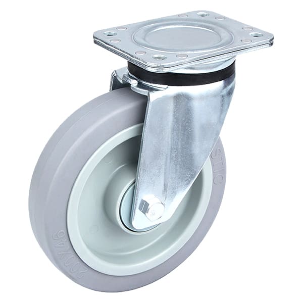 Heavy Duty Grey Elastic Rubber Swivel Casters 8 Inch Taishan Manufacturer