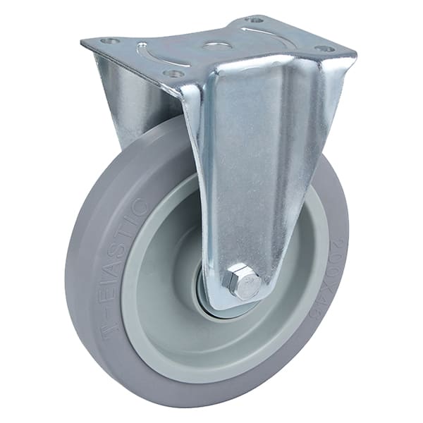 Heavy Duty Grey Elastic Rubber Rigid Castors and Wheels