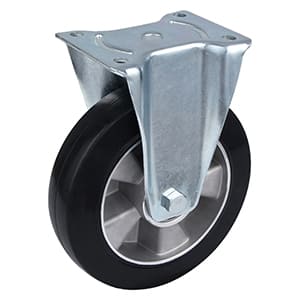 Heavy Load Black Elastic Rubber Fixed Castor Wheels Supply Wholesale
