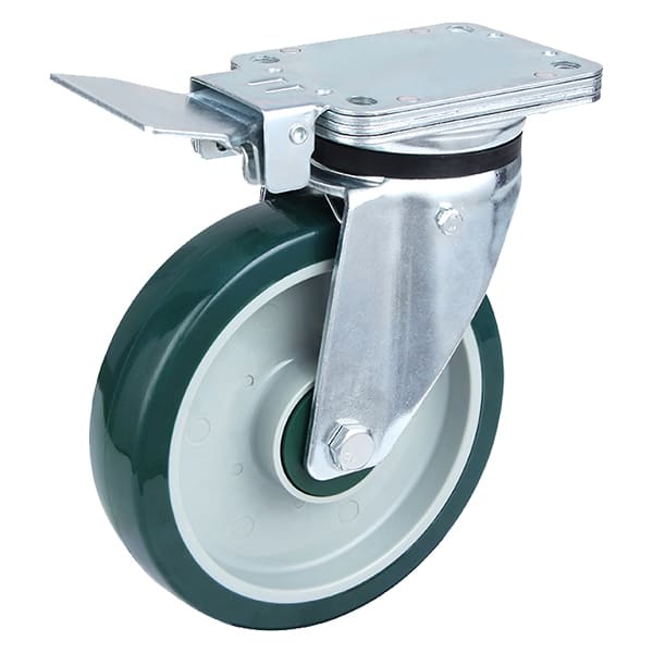 Best Heavy Weight Injection Polyurethane Central Brakes Castor Wheels
