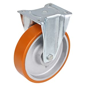 Heavy Duty Casting Polyurethane Rigid Castors Non Swivel Non Marking