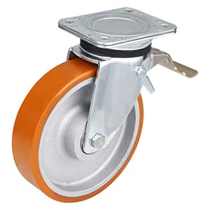 Heavy Duty Casting Polyurethane Tail Locking Castor Wheels For Trolley