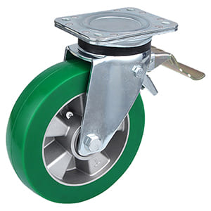 Heavy Industrial Elastic Polyurethane Tail Brakes castor Wheels