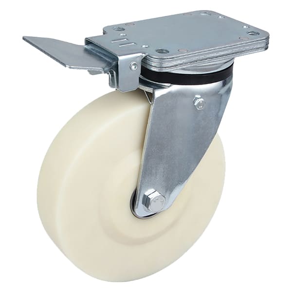 Best Heavy Load Cast Nylon Central Braked Castor Wheels Sale