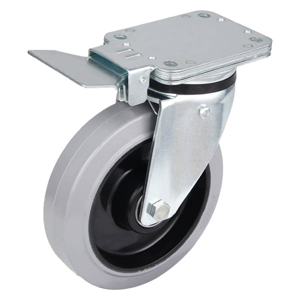 Heavy Weight Elastic Rubber Central Lock Castor Wheels TOP Best