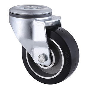 Top Industrial Black Elastic Rubber Bolt Hole Castors Dealer