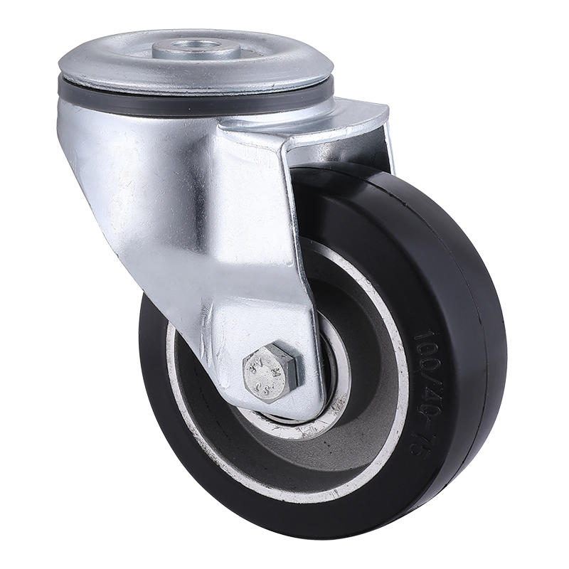 Top Industrial Black Elastic Rubber Bolt Hole Castors Dealer