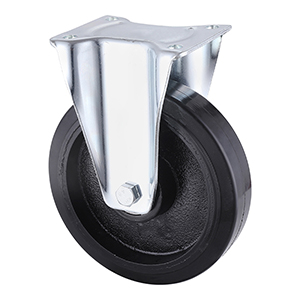 Top Industrial Black Elastic Rubber Rigid Castors leading supplier