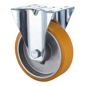 Popular Industrial Yellow Polyurethane Fixed Castors Factory direct sales