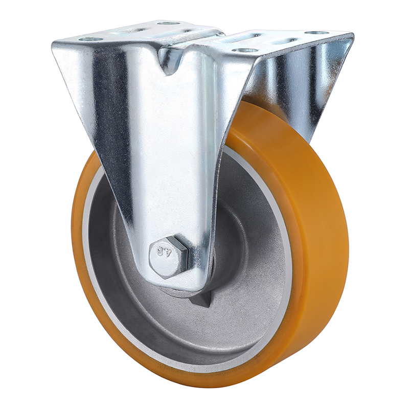 Popular Industrial Yellow Polyurethane Fixed Castors Factory direct sales