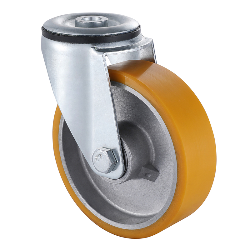 Top Industrial Yellow Polyurethane Bolt Hole Castors OEM Service