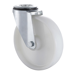 Excellent Quality White Nylon Castors with Bolt Hole Maker