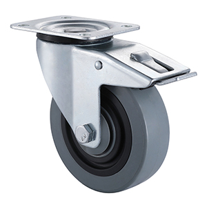 Top Grey Nylon Sandwich castors with Total Brake Supplier