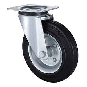 Top Industrial Black Super Elastic Rubber Swivel Castors Taishan Factory