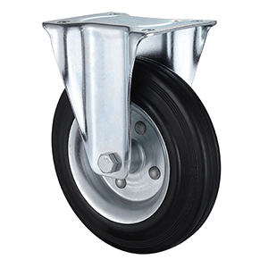 Excellent Quality Industrial Black Super Elastic Rubber Fixed Castors Sourcing