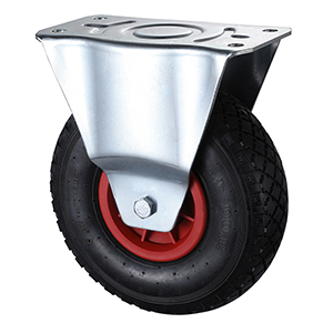 Top Industrial Black Pneumatic Rubber Fixed Castors for China Taishan Supplier