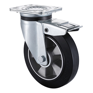 Popular Heavy Duty Black Elastic Rubber Total Lock Castors Maker