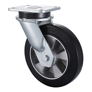 Best Heavy Weight Black Elastic Rubber Swivel Castor Wholesaler