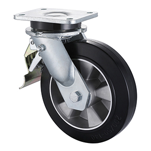Best Heavy Weight Black Elastic Rubber Total Brake Castor from Taishan Manufacturer