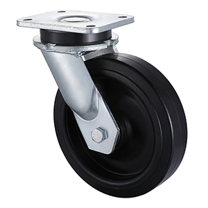 Top Heavy Weight Black Elastic Rubber Swivel Castor from Taishan Supplier