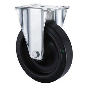 Popular Heavy Weight Black Elastic Rubber Fixed Castor from China Factory