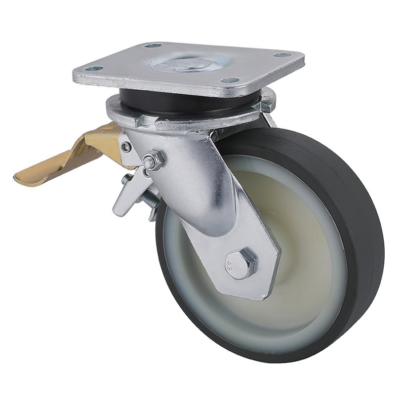 Top Heavy Weight Grey Thermoplastic Polyurethane Total Lock Castor Wheels From China