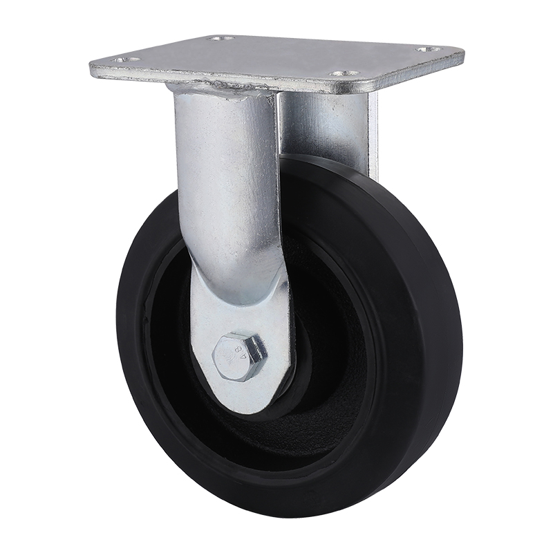 Hight Quality Heavy Duty Black Elastic Rubber Fixed Castor Maker