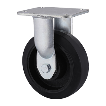 Hight Quality Heavy Duty Black Elastic Rubber Fixed Castor Maker