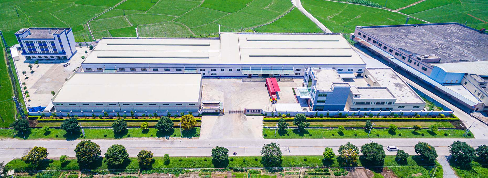 Aerial view of the Taishan castors and wheels factory in Kaiping