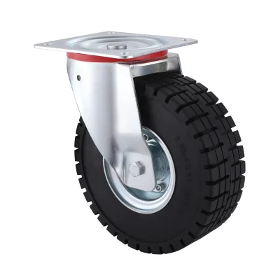 08 Series Industrial Castors with EL Series Black Loaded Elasitc Rubber Wheel Swivel Castors